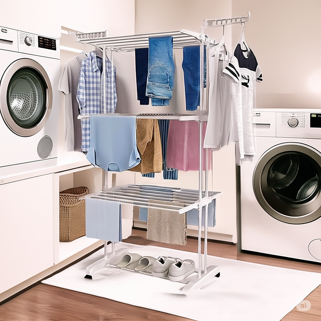3-Tier Foldable Cloth Drying Stand