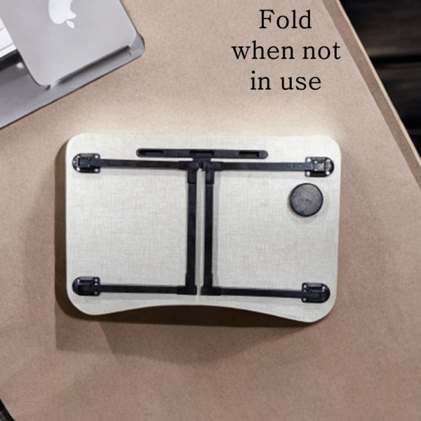 Portable Foldable Study Table with Cup Holder | Bed & Laptop Table for Students | - Image 4